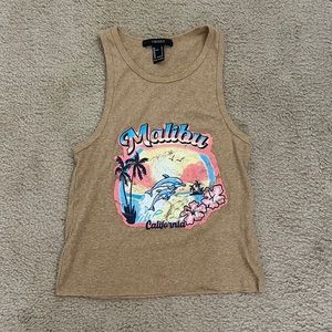 Malibu Graphic Cropped Tank Top